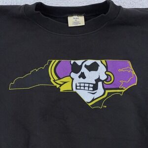 Vintage 90s East Carolina‎ Pirates Sweatshirt Mens L Black Crewneck The Game USA